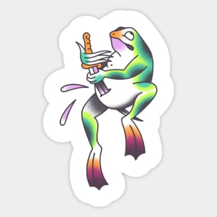 Kamikaze Frog Sticker